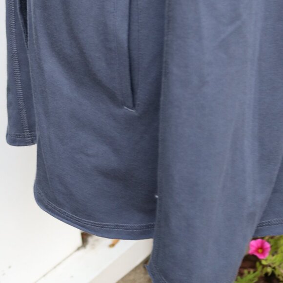 Nic + Zoe Slate Blue Knit Cotton Blend 1 Button Cardigan Blazer Jacket Sz LARGE - Picture 5 of 9